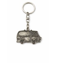 Vintage Minibüs Figürlü Gümüş Renk Unisex Retro Anahtarlık