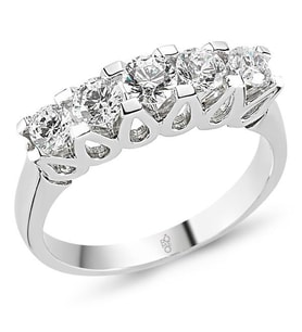 18 Ayar Altın 1.00 Ct Pırlanta Beştaş Yüzük RMY507 (Çok Renkli)