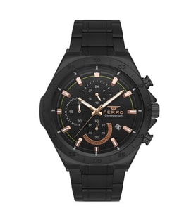 Ferro FM31305A-G Quartz Çelik Siyah Fonksiyonları Aktif 46 mm Erkek Kol Saati