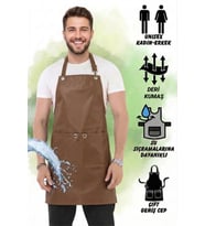 Hawk Era Önlük Şef Garson Restaurant Kafe Aşçı Mutfak Barista Kuaför Deri iş Önlüğü İki Cepli
