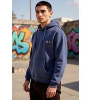 Erkek Kapüşonlu Düşük Kol Sweatshirt Slogan Nakışlı Fonksiyonel Dayanıklı Kaliteli Estetik