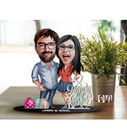 BK Gift Kişiye Özel Sevgililer Karikatürlü 3D Ahşap Biblo, Sevgili Biblo, Ahşap Biblo, Paskalya Bayramı, Ev Dekoru (Model 1)