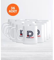 Kurum ve Firmalara Özel Logo Baskılı 36 Adet Kupa Bardak