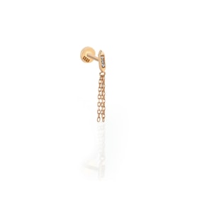 14 Ayar Altın Taşlı Aries Tragus Küpe