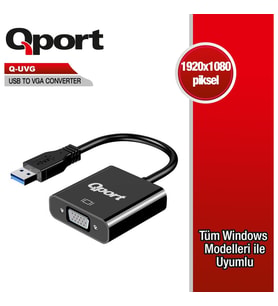 QPORT Q-UVG USB 3.0 TO VGA ÇEVİRİCİ