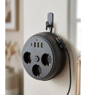 Güvenli Çoklu Priz 3 Priz 3 Usb 1 Type C Termal Koruma Uzun Kablo