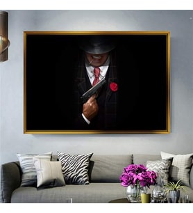 Altın Çerçeveli dekoratif tablo l344 (Gold)