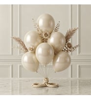 Fil Dişi Renk Lateks Metalik Balon (30 cm) - 6 Adet