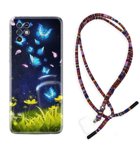 INFINIX Note 11 Pro Note 10 Hot 9 Play Kılıf Boyun Asklı Rasta Silikon Neon Butterflys 1309