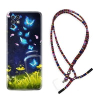 INFINIX Note 11 Pro Note 10 Hot 9 Play Kılıf Boyun Asklı Rasta Silikon Neon Butterflys 1309