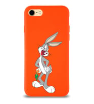 Apple iPhone SE 2022  Lansman Kılıf Bugs Bunny Tasarımlı Altı Kapalı İçi Kadife Kaplı  Kapak (Şeffaf)