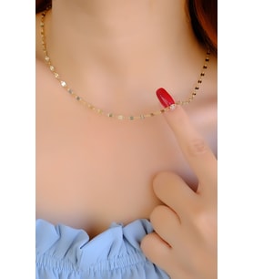 PULLU ZİNCİR KOLYE 14 AYAR A085005