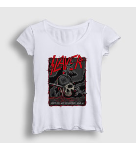 Presmono Kadın Beyaz Slayed Slayer T-Shirt 111761tt (Beyaz)