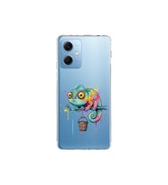 Redmi Note 12 5G ile Uyumlu Splash Bukalemun Tasarımlı Şeffaf Silikon Kılıf
