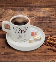BK Gift Kişiye Özel Mânâ Dost Tasarımlı Sunum Tabaklı Türk Kahvesi Fincanı Model 1