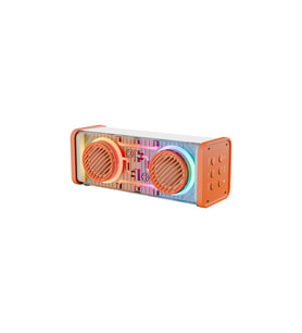 TURUNCU-BEYAZ KABLOSUZ HOPARLÖR - SPEAKER TAŞINABİLİR MP3 IŞIKLI USB ŞARJLI BT - AUX - TES 10 MT MENZİL 1200mAH PİL - 10W (4915)