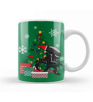 Alien Xenomorph Around The Christmas Tree Kupa Bardak Porselen