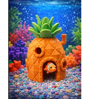Mescolare Ananas Akvaryum Dekoru – Renkli Balık Saklanma Evi