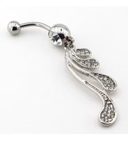 SALLANTILI ÇİÇEK DALI GÖBEK İÇİN PIERCING P250