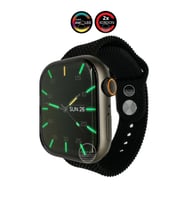 Watch 8 PR-9 Pro Amoled 45mm 1,9 inç Ekran Pusulalı Vidalı Kilitli 2 Kordon Akıllı Saat (Antrasit)