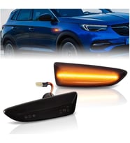 Opel Astra J/Astra K/Zafira C/Insignia B/Grandland X ile Uyumlu Dinamik LED Yan Sinyal Lambası Takımı Canbus Hata Lambası Yakmaz Füme Siyah Lens Tak Çalıştır 2 Adet 13491088-134910