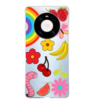 PrintiFy Huawei Mate 40 Pro ile Uyumlu 1mm Slim Fit Water Color 5 Baskılı Şeffaf  Kılıf