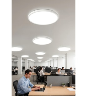 Enfe-Tavana Sıfır Avize Yuvarlak Beyaz Işık Panel Smd Led’li 24W Beyaz Kasa Sıva Üstü Panel Armatür Beyaz