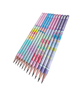 Faber-Castell Deniz Kızı Desenli Kurşun Kalem, 2B, 12'li Set, Pastel Renkli