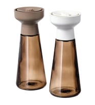 IKEA HALVTOM baharat öğütücü, cam-kahverengi, 19 cm, 2 parça