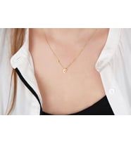 Glorria Gümüş 3 Boyutlu Minimalist E Harfi Kolye (Çok Renkli)