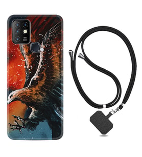 INFINIX Hot 8 9 10 11S Hot 10 Play 10T Kılıf Boyun Askılı Silikon Kartal Uçarken 1718