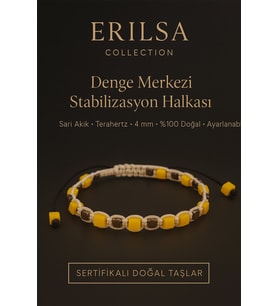 Sertifikalı Denge Merkezi Stabilizasyon Halkası – Sarı Akik ve Terahertz Doğal Taş 4 mm (Çok Renkli)
