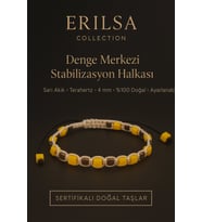 Sertifikalı Denge Merkezi Stabilizasyon Halkası – Sarı Akik ve Terahertz Doğal Taş 4 mm (Çok Renkli)