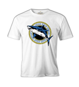 Shark Ocean Logo Beyaz Erkek Tshirt