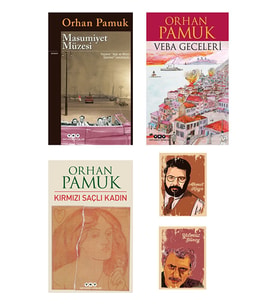 Orhan Pamuk Kitapları - Masumiyet Müzesi - Veba Geceleri -kırmızı Saçlı Kadın Not Defterli özel seti (Renksiz)