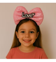 LED Işıklı Love Yazılı Fuşya Fiyonk Taç – Kız Çocuk Parti Tacı