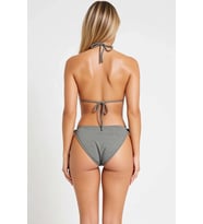 Kadın Bikini Takımı Simli Üçgen Kap Tokalı Normal Bel Slip Alt Ayarlanabilir Askılı Örme Kumaş