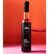Organik Fermente Çilek Sirkesi Katkısız Cam Şişe - 250 ml