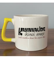 Kayınvalide İkinci Anne Baskılı Sarı Kulplu D Kupa
