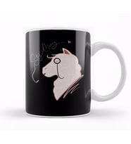 Funny Llama With Class, Tophat & Monocle Cute Lama Kupa Bardak Porselen