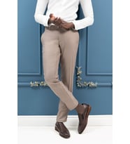 Slimfit Pamuklu Kendinden Çizgili Mevsimlik Kumaş Pantolon