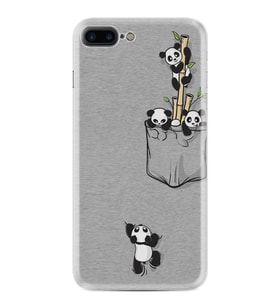 Apple iPhone 6 6S Plus Kılıf Silikon Desen Özel Seri Pandalar 1798