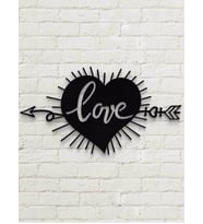 Lazer Kesim Tablo Metal Love Kalp Dekoratif Duvar Süsü Otantik Tablo