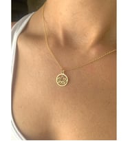 Lotus Çiçeği Tasarımlı  24 Ayar Has Altın Kaplama Gümüş Kolye