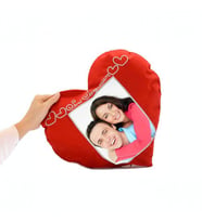 Kişiye Özel Tasarlanabilir Kırmızı Kalp Yastık 43x42cm Çap (,Hediye,Paketi Yapılır,Not Yazılır)