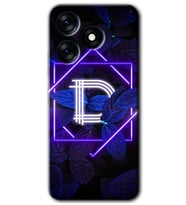 Tecno Spark 10C Kılıf HD Desen Baskılı Kılıf - Dark Neon Yaprak D Harfi