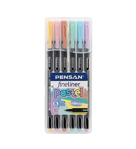 Fineliner 6 Pastel Renk 0.4mm İnce Keçe Uçlu Yazı Kalemi 1 Paket 6 Lı Pastel Fineliner Kalem Seti (Karışık)
