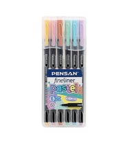 Fineliner 6 Pastel Renk 0.4mm İnce Keçe Uçlu Yazı Kalemi 1 Paket 6 Lı Pastel Fineliner Kalem Seti (Karışık)