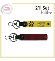 Veteriner Asistanına Sürpriz Yapmak İçin Uygun Hediye, Kalpli Pati Desenli Set, Sarı-Bordo