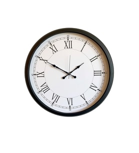 Modern 52 Cm Black & White Roma Rakamlı Metal Duvar Saati (Standart)